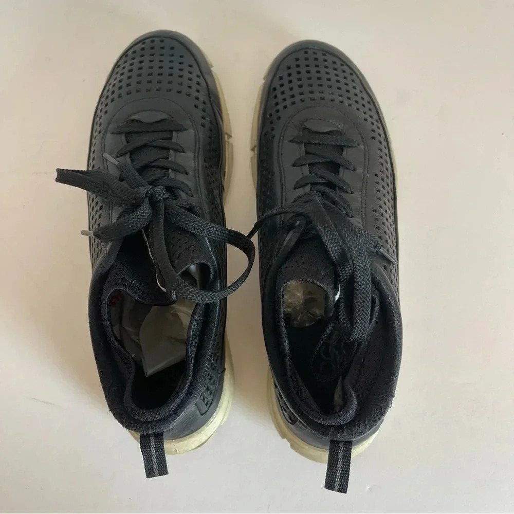 Ecco Danish Design Womens Perforated Leather Lace Up Sneakers Sz 39 US 8.5 - Picture 5 of 11